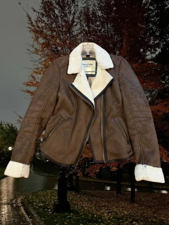 Abercrombie & Fitch Jackets & Blazers - Abercrombie Suede Aviator Jacket Downtown Girl
